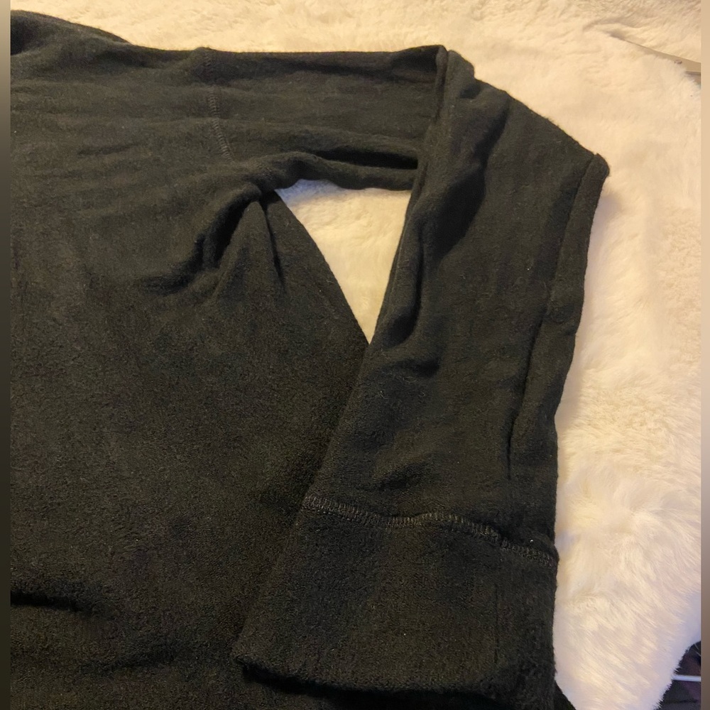 The Kooples Sport size 2 lace up front hooded sweater long sleeve black - Picture 5 of 8